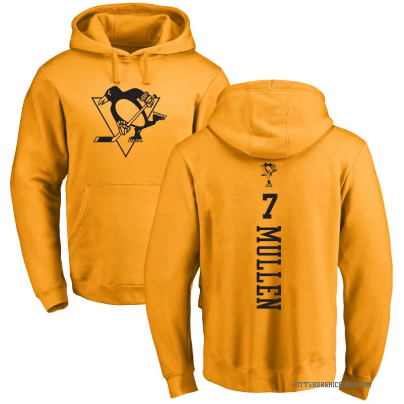 Joe Mullen Men's Gold Pittsburgh Penguins Branded One Color Backer Pullover Hoodie