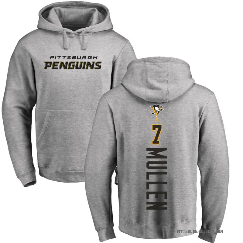 Joe Mullen Men's Pittsburgh Penguins Branded Ash Backer Pullover Hoodie