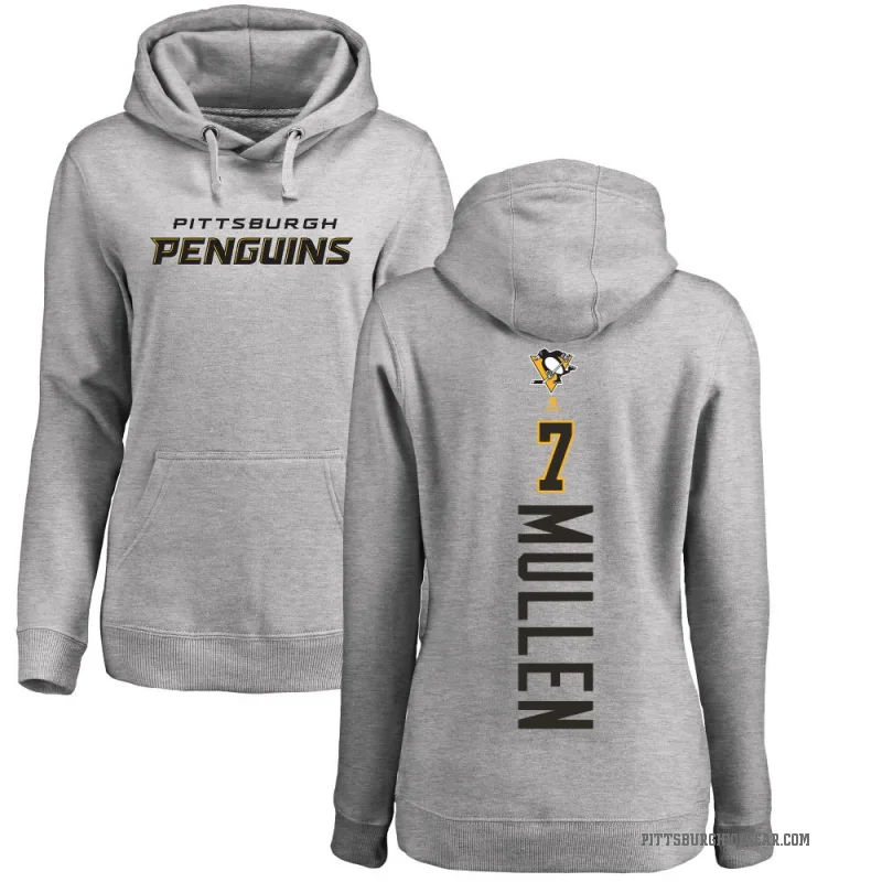 Joe Mullen Women's Pittsburgh Penguins Branded Ash Backer Pullover Hoodie