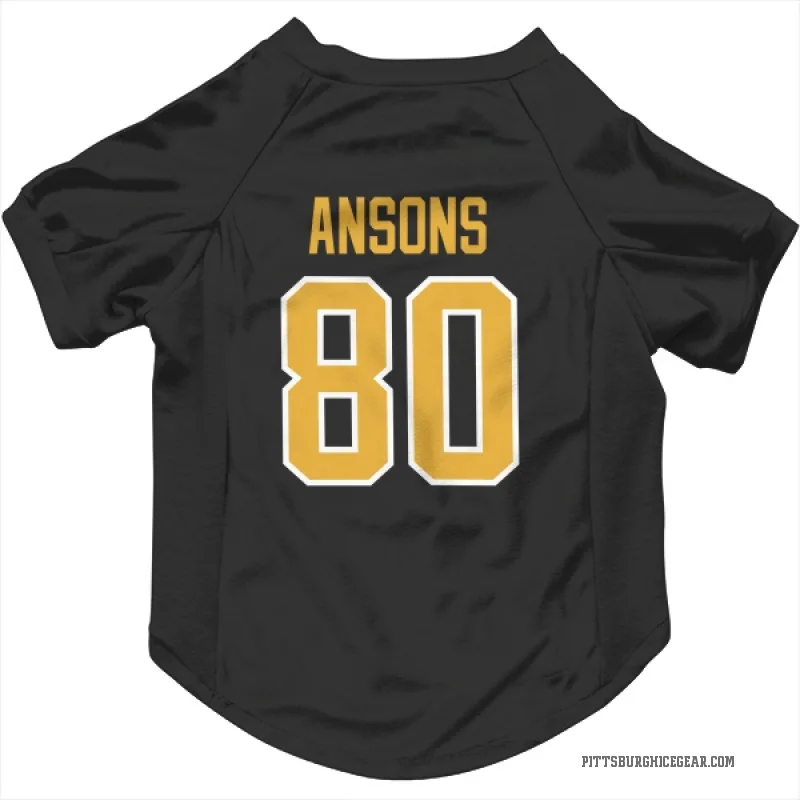 Raivis Ansons Black Pittsburgh Penguins Cat & Dog Pet Jersey