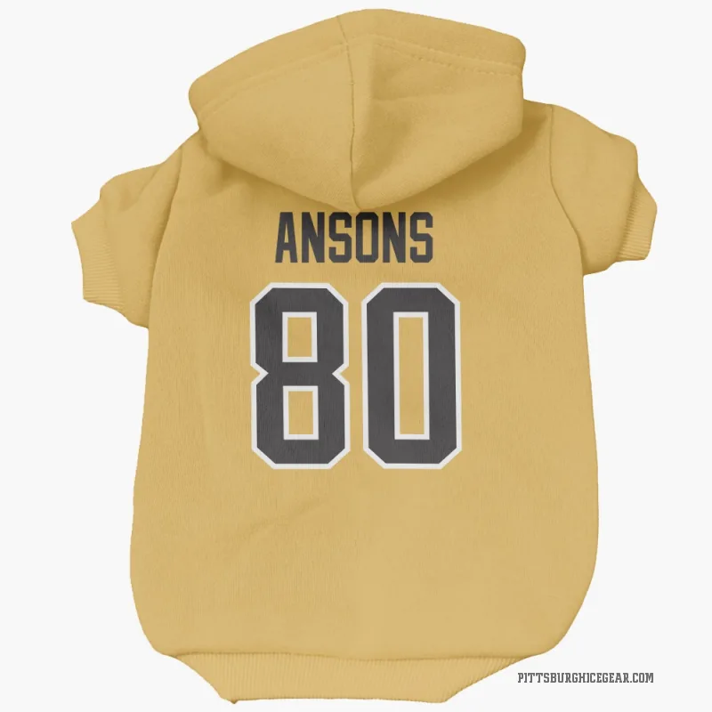 Raivis Ansons Gold Pittsburgh Penguins Cat & Dog Pet Hoodie