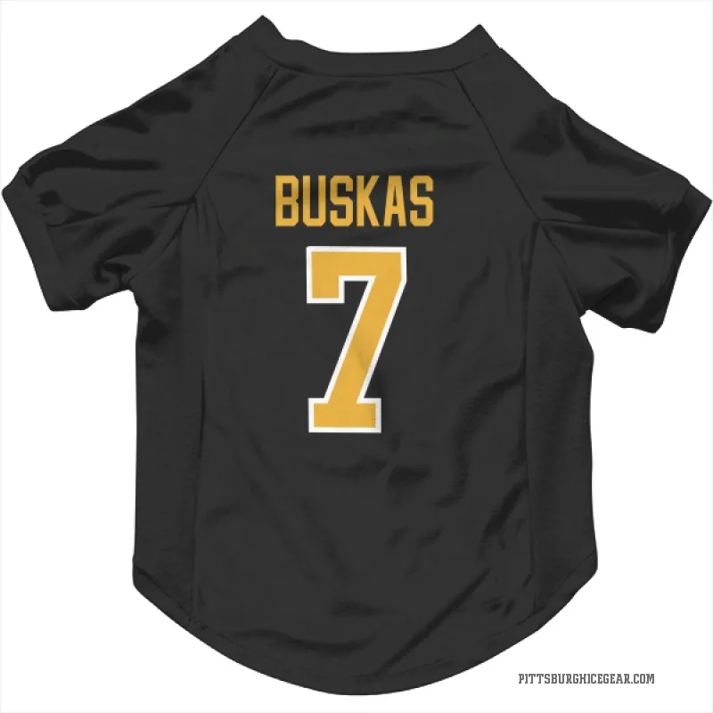 Rod Buskas Black Pittsburgh Penguins Cat & Dog Pet Jersey