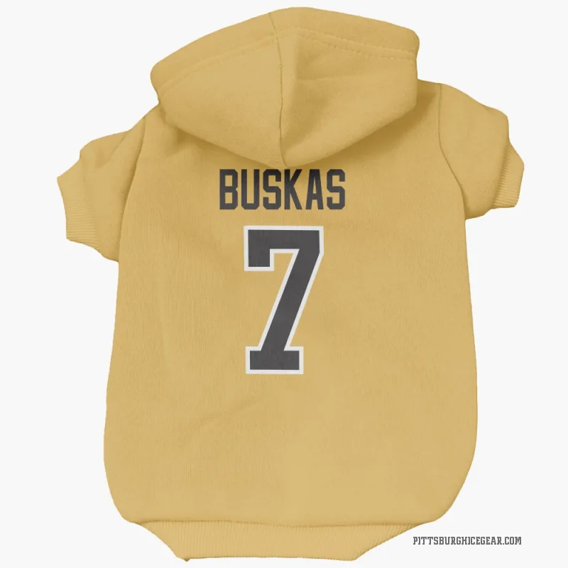 Rod Buskas Gold Pittsburgh Penguins Cat & Dog Pet Hoodie