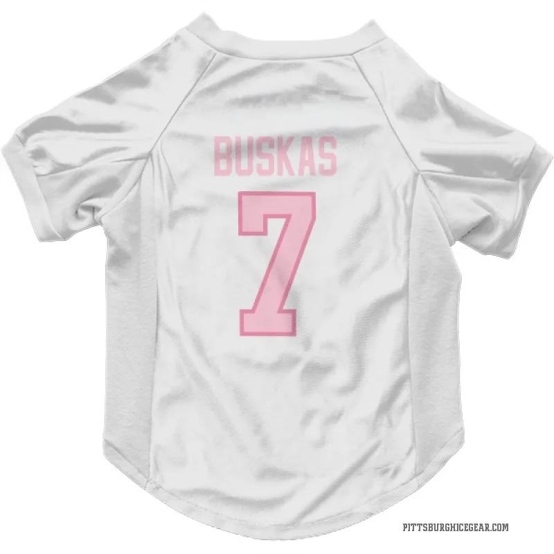 Rod Buskas White Pink Pittsburgh Penguins Cat & Dog Pet Jersey