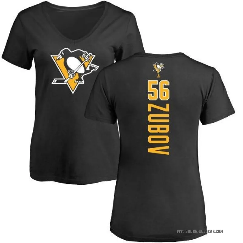 Sergei Zubov Women's Black Pittsburgh Penguins Backer T-Shirt -